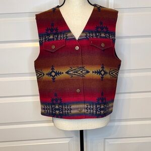 Pendleton Red, Blue and Brown Patterned Vest